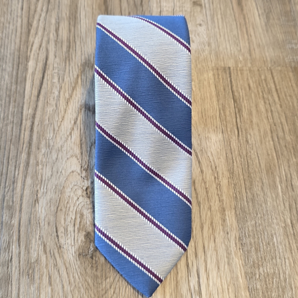 Givenchy Monsieur Made Exclusively For Karroll's Blue/ Gray Striped Men's Tie